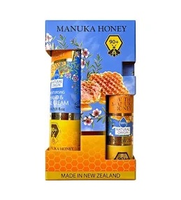 Natural Land Hand Cream Lip Balm Set Manuka Honey