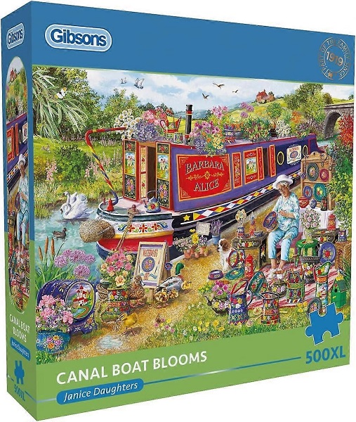 Gibsons Canal Boat Blooms 500xlpc Puzzle