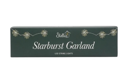 Starburst Garland Silver 5m Plug In