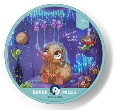 Kuwi Glowworm Glitter Critter 100pc Round Puzzle