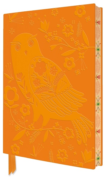 Bee Brown Folk Owl Artisan Art Lined Notebook