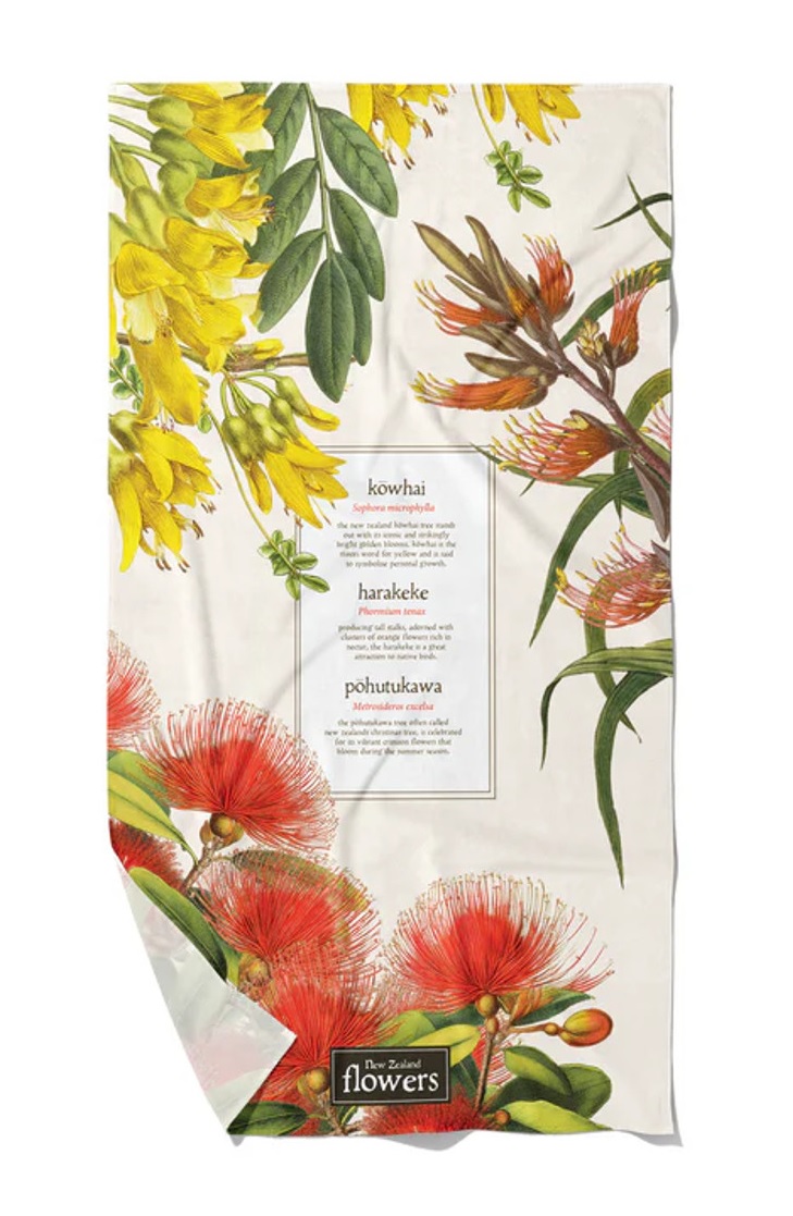 NZ Tea Towel Native Flowers