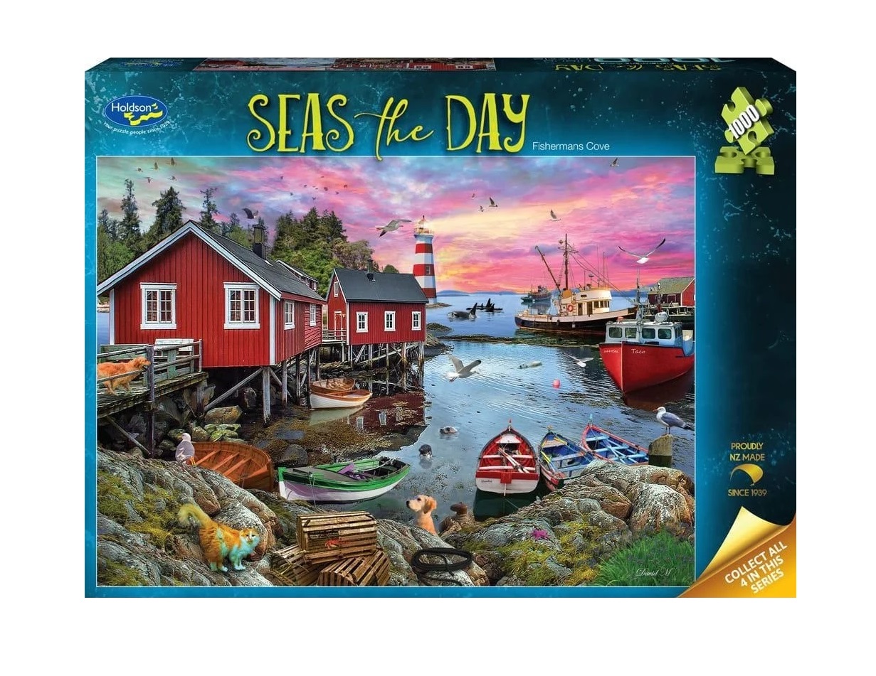 Seas the Day Fishermans Cove 1000pc Puzzle