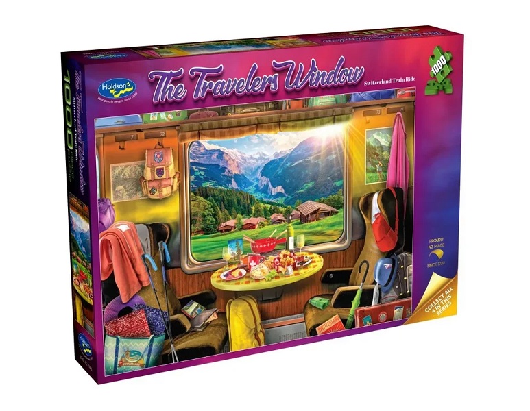 Travelers Window Switzerland Train Ride 1000pc Puzzle