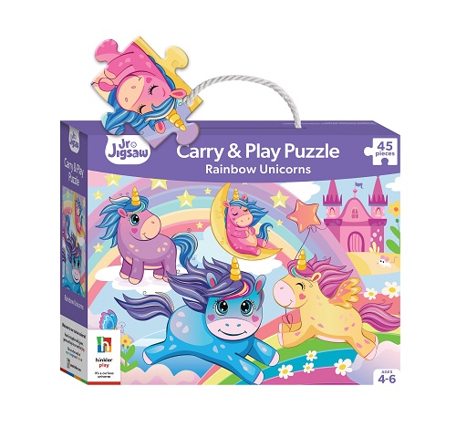 Rainbow Unicorns Carry & Play 45pc Puzzle